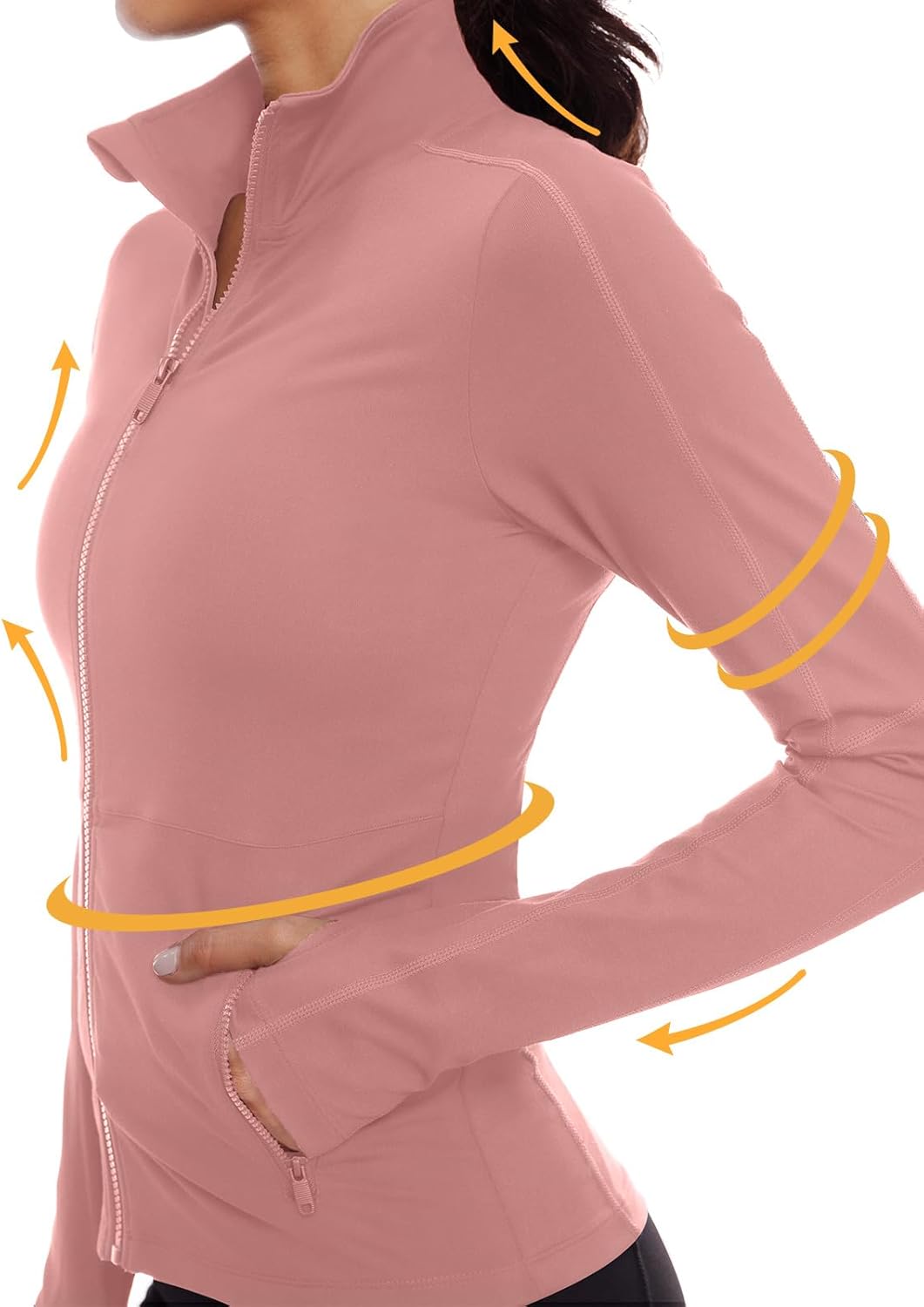 VUTRU Women's Workout Yoga Jacket Full Zip Running Athletic Track Jacket - Image 2