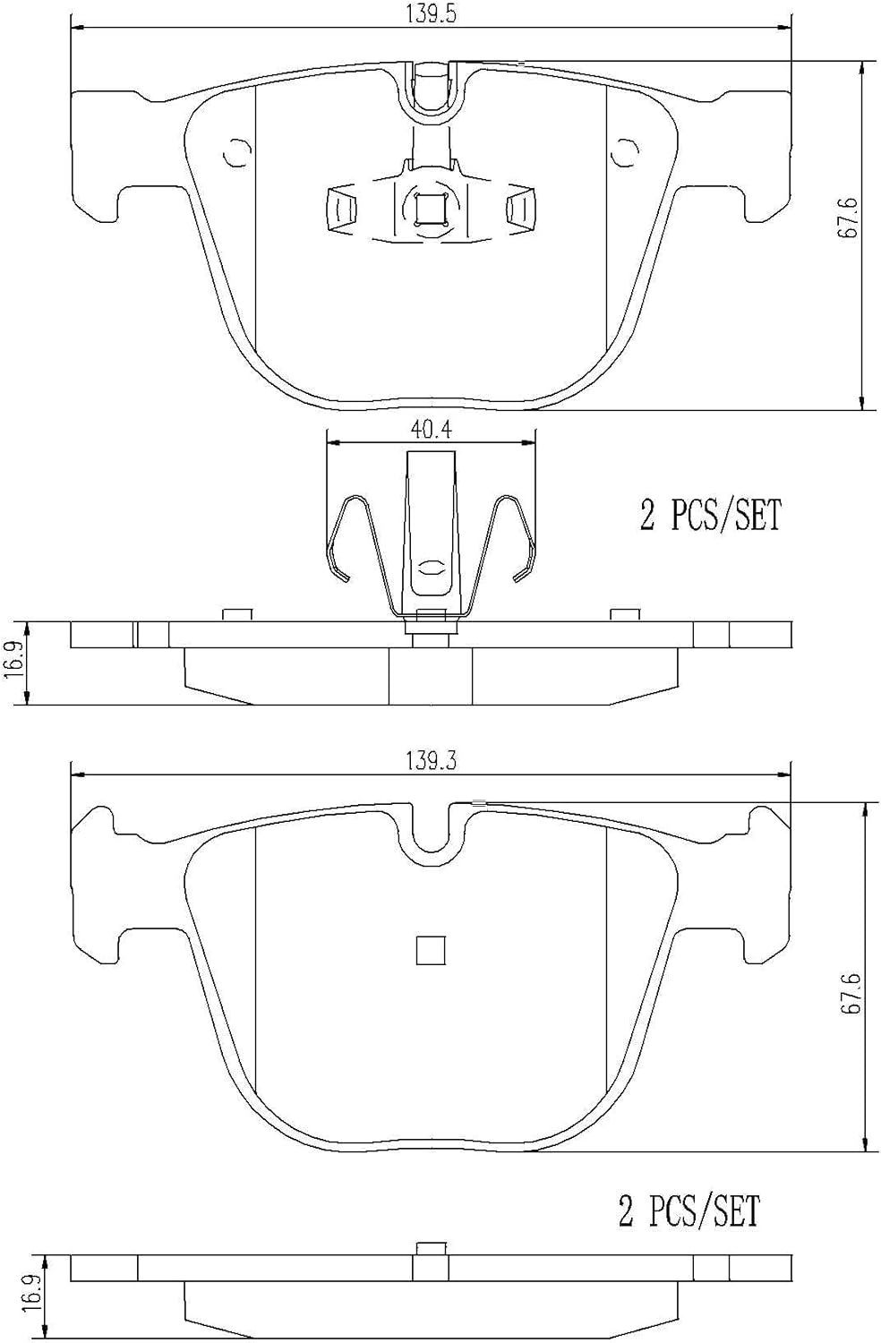 Brembo P06053N Premium Ceramic Rear Disc Brake Pad Set ALPINA/BMW OE# 34216790966