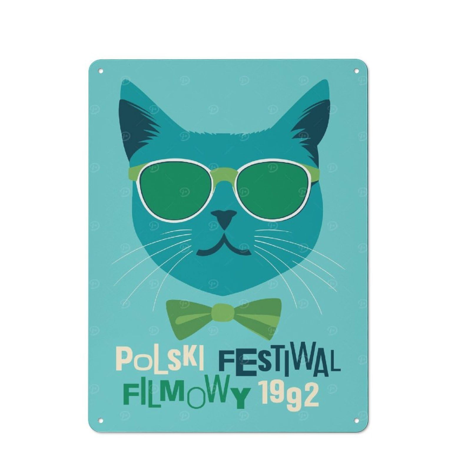 Outdoor Room Rustic Tin Sign 40x30cm Featuring Cool Cat Film Festival, Shed Wall Decor for Greenhouse, Garden Room, Cafe Or Entryway