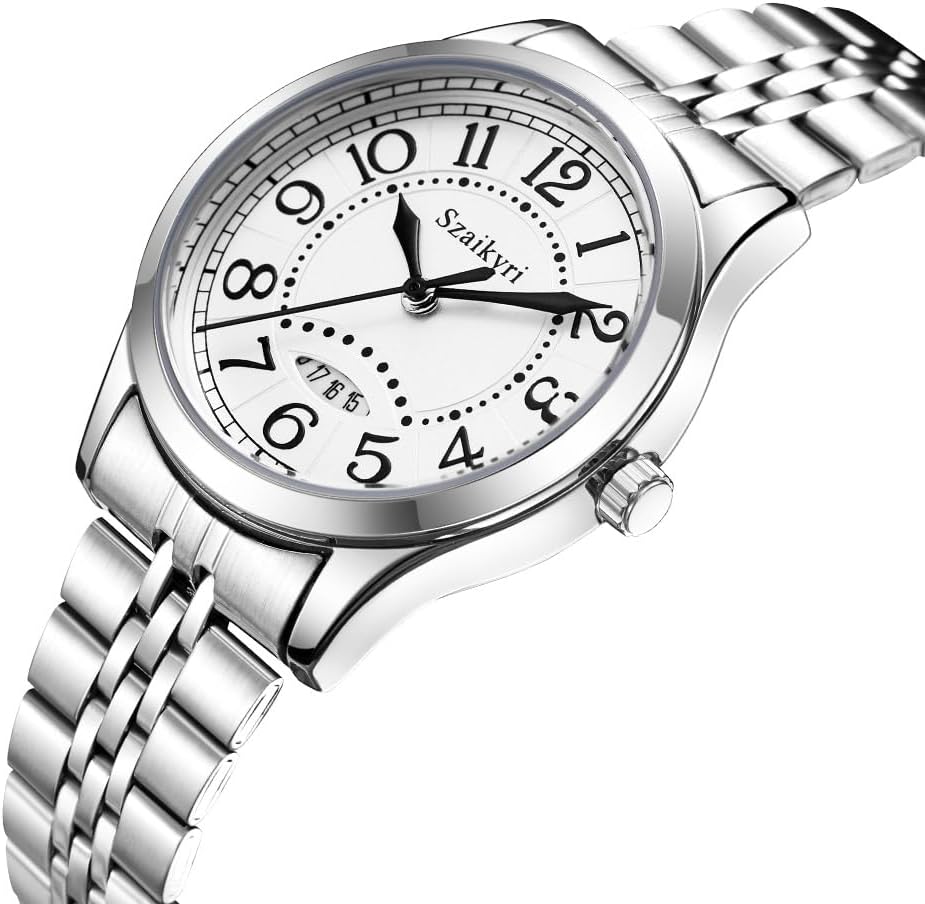 Classic Watch for Women with Easy Read Time Arabic Numerals Ladies Watch with Calendar Water Resistant - Image 7
