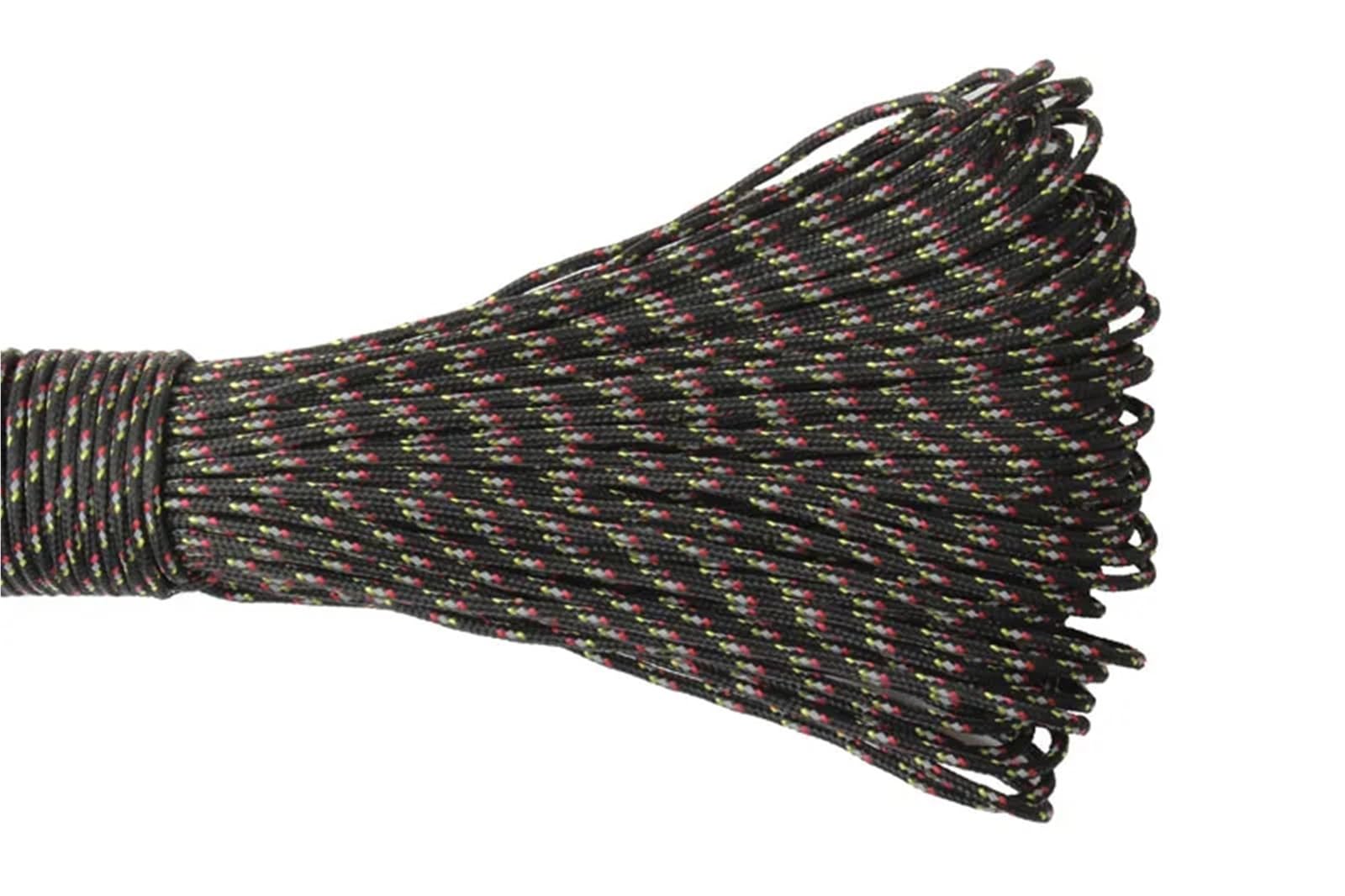 2mm Reflective Paracord 3 Strand Core Paracord For Survival Parachute Cord Lanyard Camping(2mm black 01,15meters)