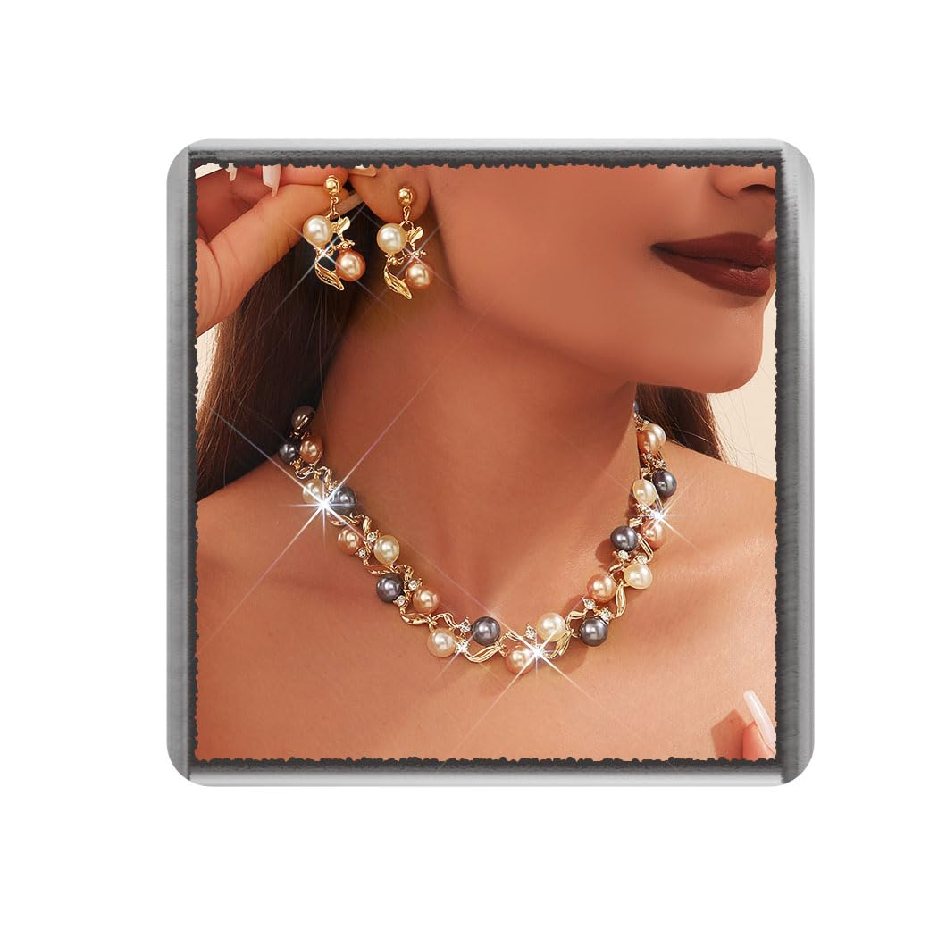 Ushiny Kristall Abendkleid Schmuck Set Lila Hochzeit Blume T