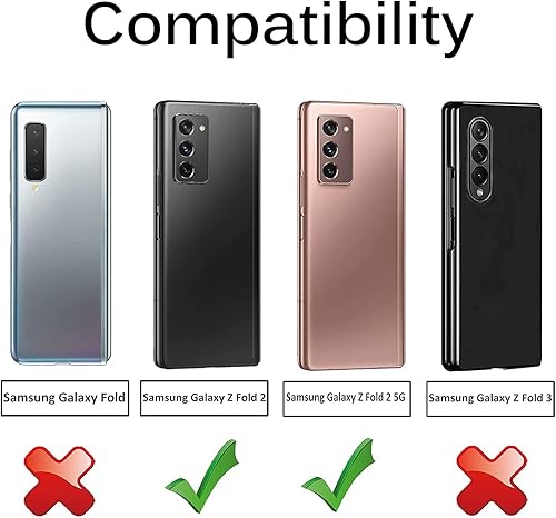 Miniatura 2 de Miimall Funda compatible con Samsung Galaxy Z Fold 2, cobertura de bisagra, parachoques protector para mujeres y hombres con película protectora de