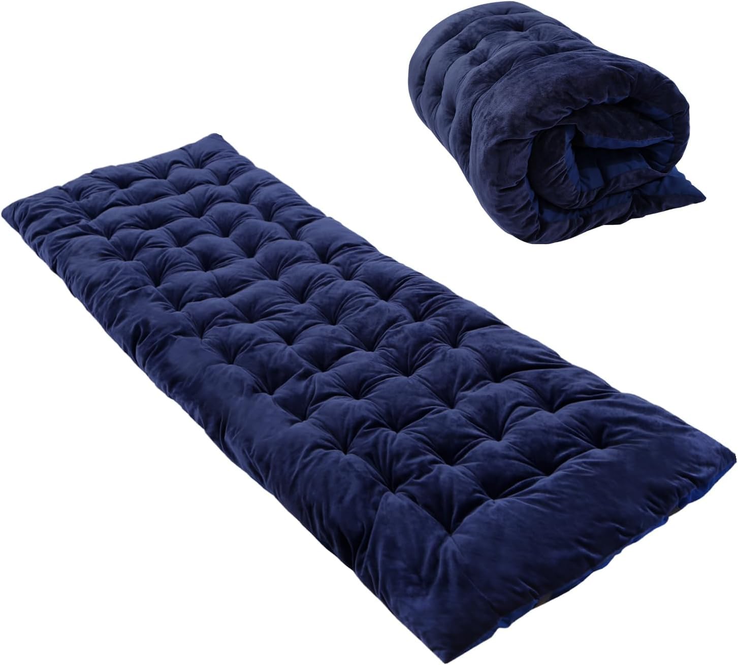 REDCAMP Folding Cot Pads for Sleeping Extra Thick, Soft Comfortable Velvet & Corduroy Cotton Camping Cot Mattress Pad for Backpacking Hiking, Black
