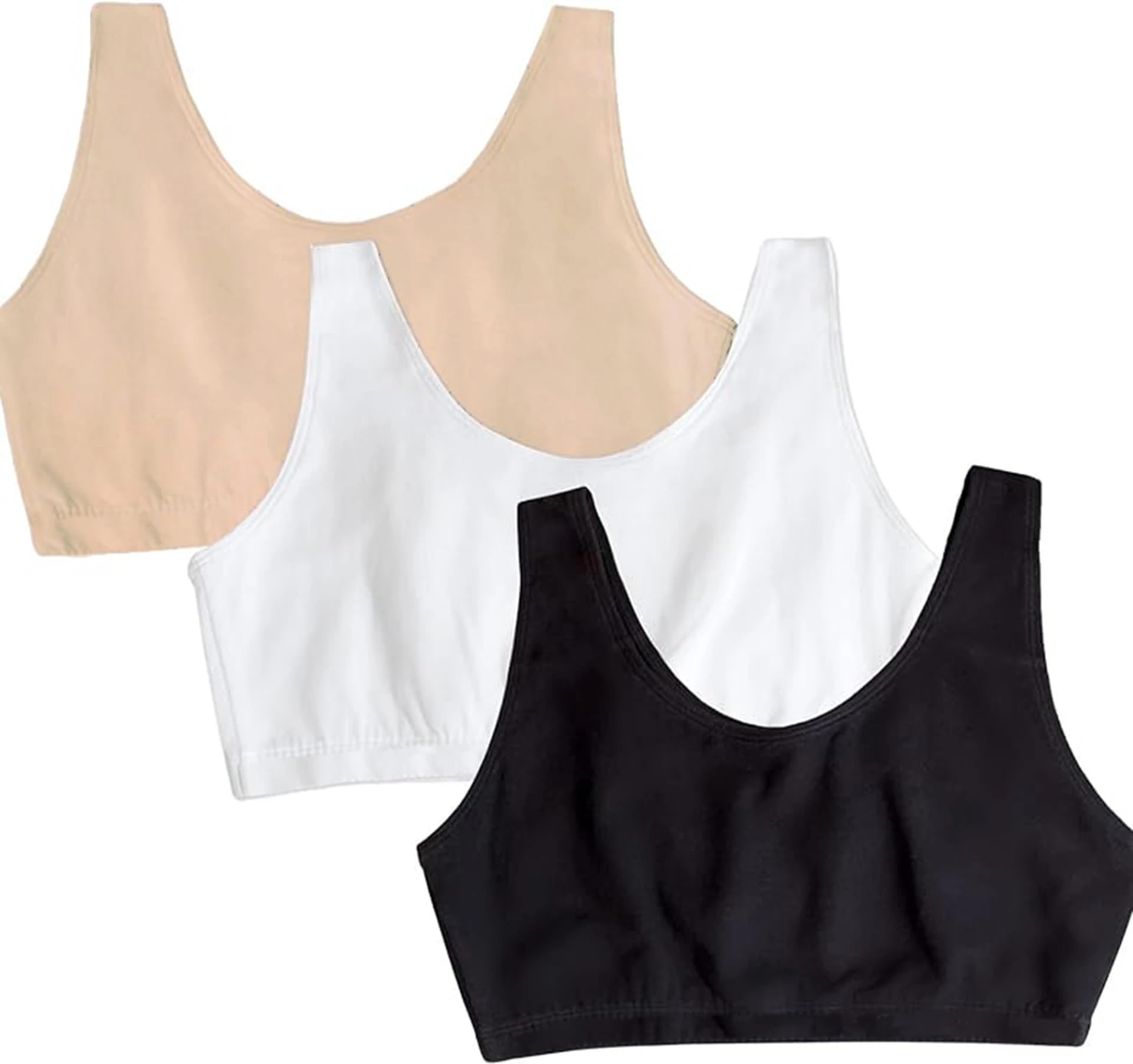 Pack of 3 Sports Bras for Women,Wireless Bras Low Impact Sports Bra Sleep Comfortable Yoga Bras with Removable Pads Multicolor-image-10