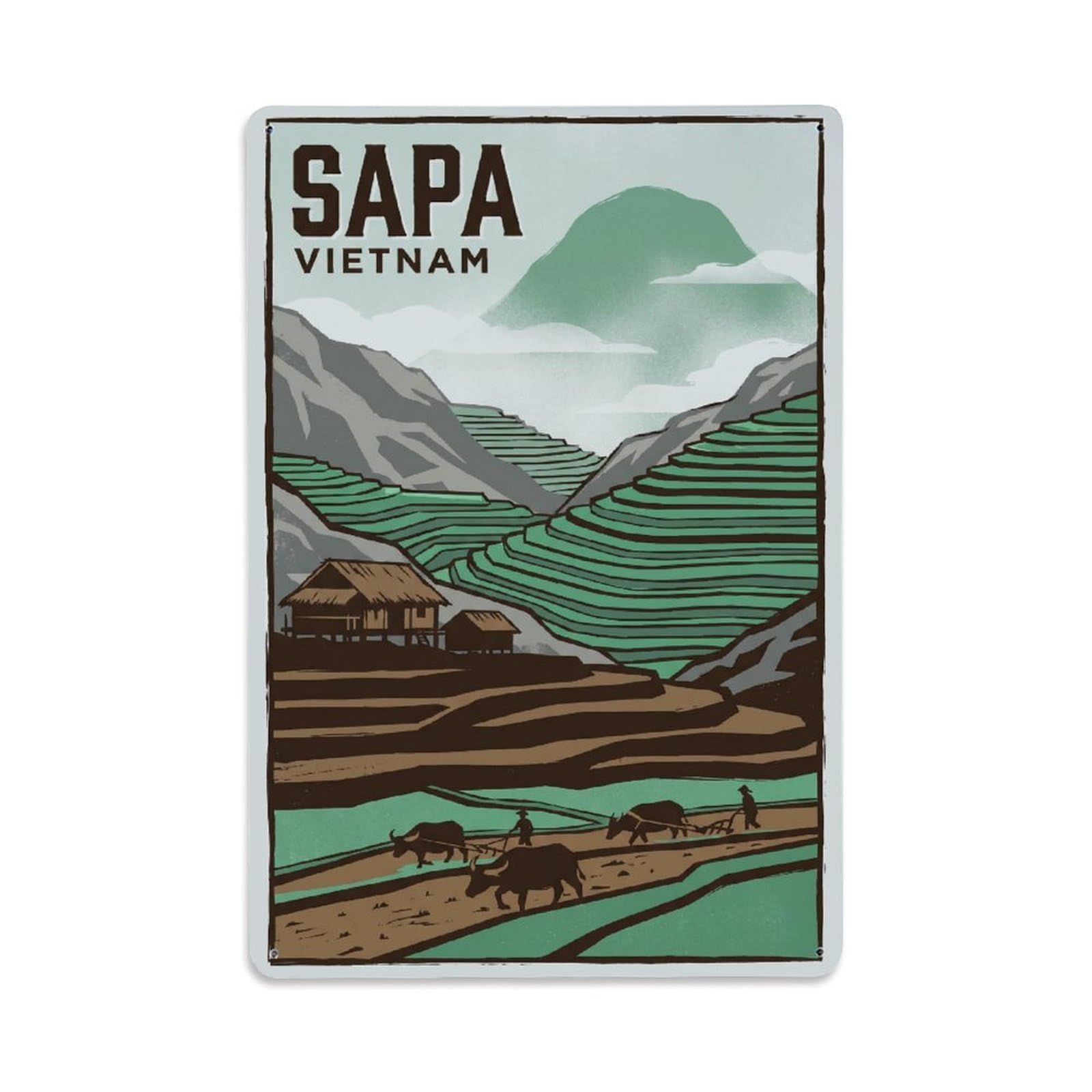 Metal Tin Sign Vietnam Sapa Retro Travel