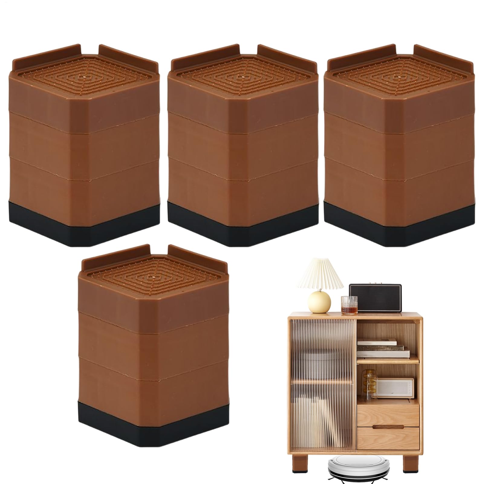 Elevación antideslizantes para muebles con base protectora de suelos para cocina y salón