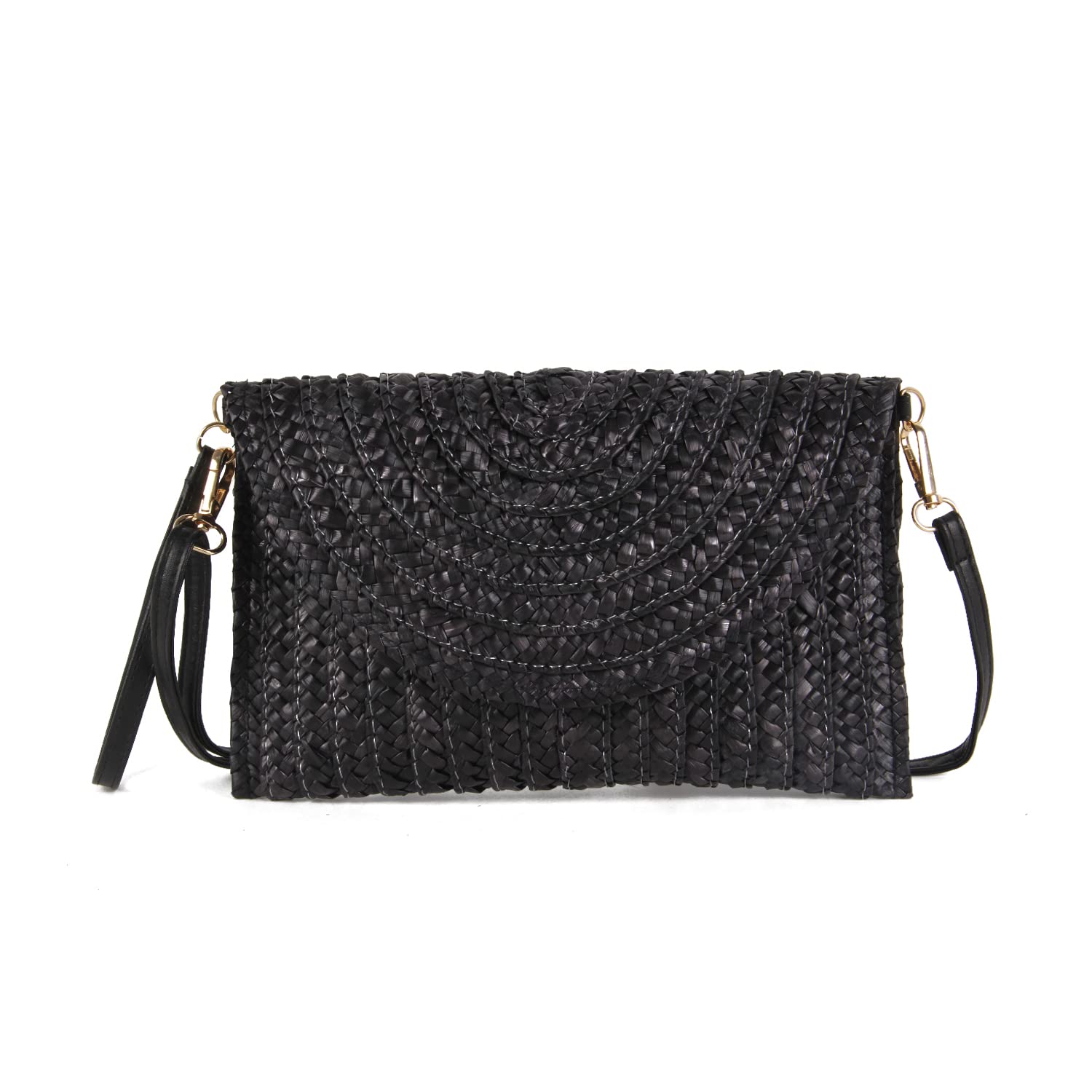 LHHMZ Cartera de mano de paja para mujer Bolsos de verano Bolsos de hombro de paja tejida Cartera de playa