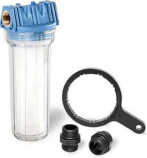 Güde Wasserfilter TYP B (inkl. Filtereinsatz, beidseitiger Gewindeanschluss aus Metall IG/AG 1", max. 5,5 bar, auswaschbare Filterkartusche, kein Ansaugen von Sand und Feststoffen, für Gartenpumpen)