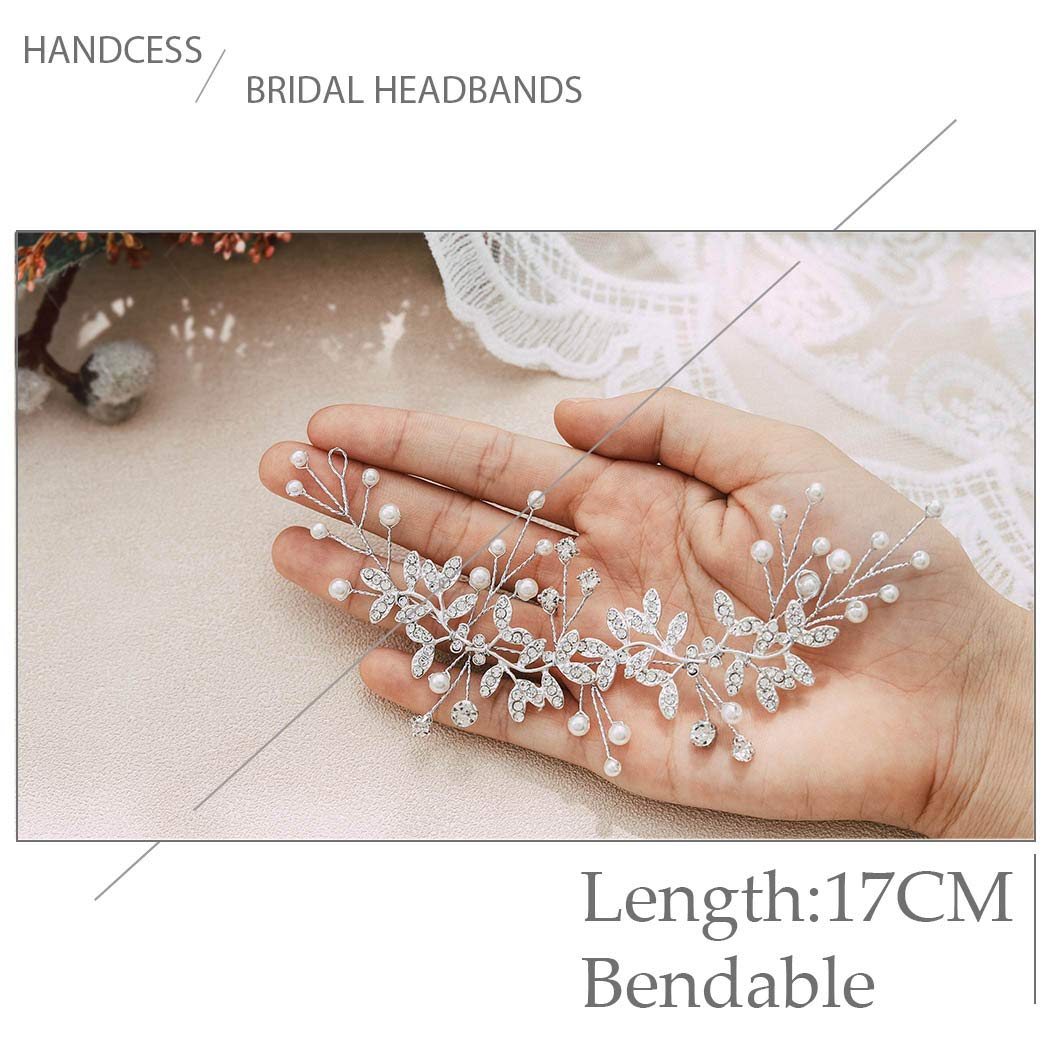 Accessori per capelli da sposa, fermaglio per capelli con strass e perle - Italia