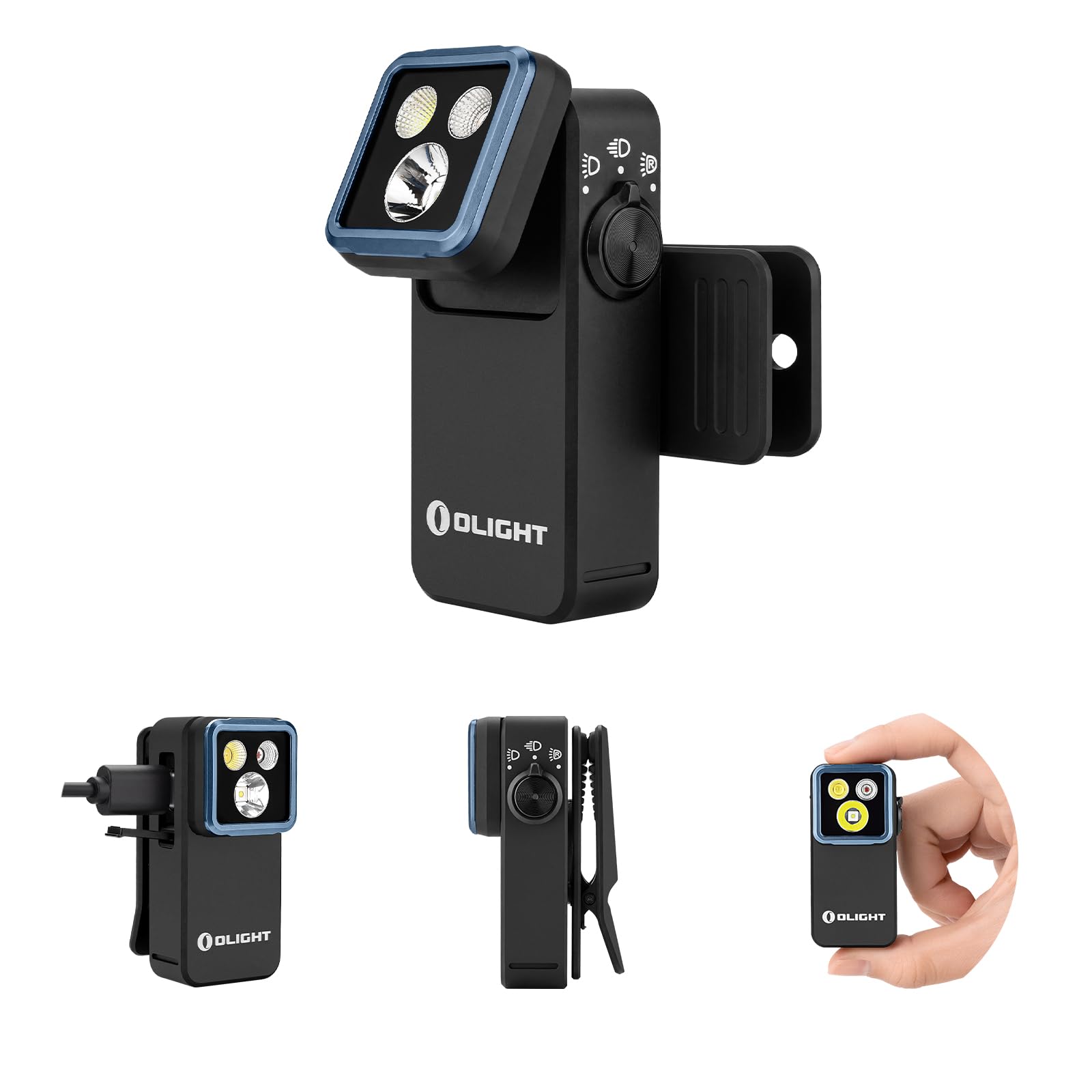 Oclip 2 Pro Rechargeable EDC Flashlight, Clip-on Light, Black