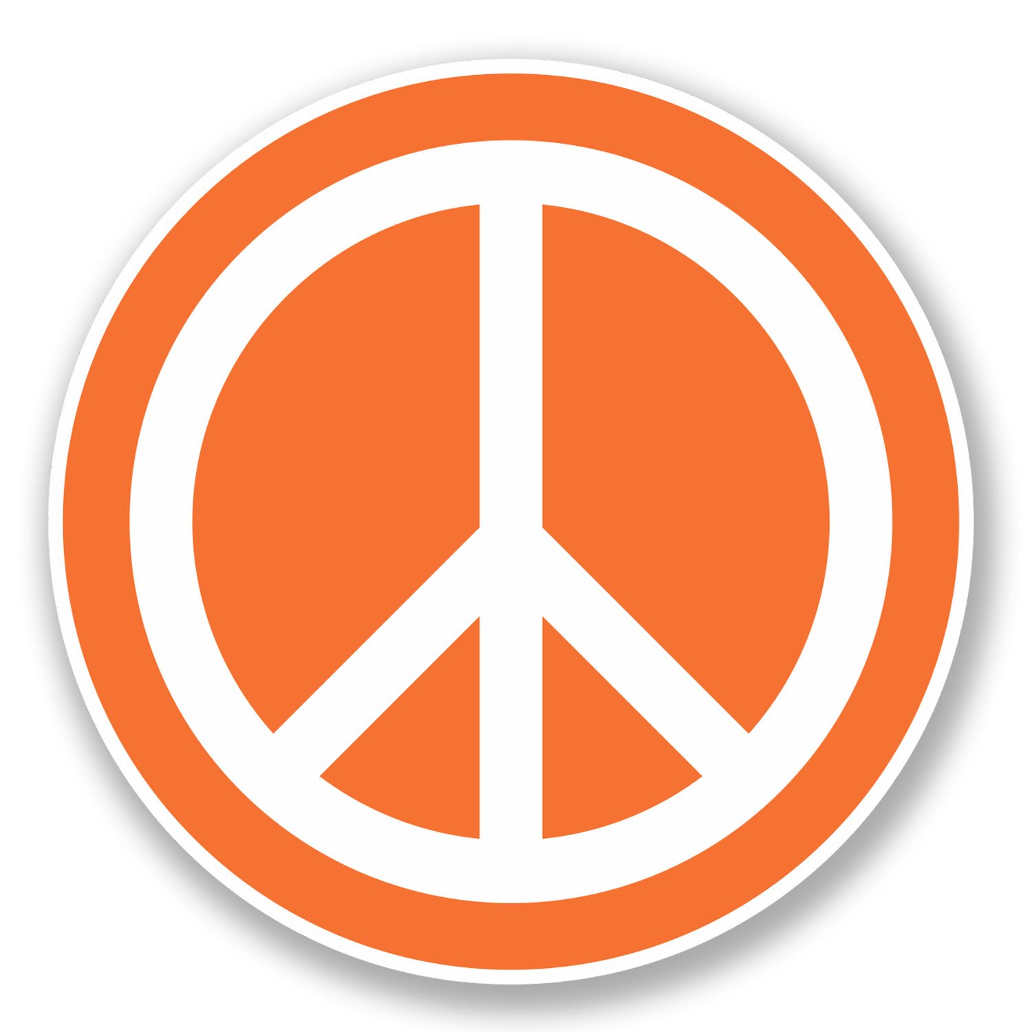 2 x 10cm Peace Vinyl Sticker Symbol Hippy Camper Van Badge Orange Surf #5611 (10cm x 10cm)