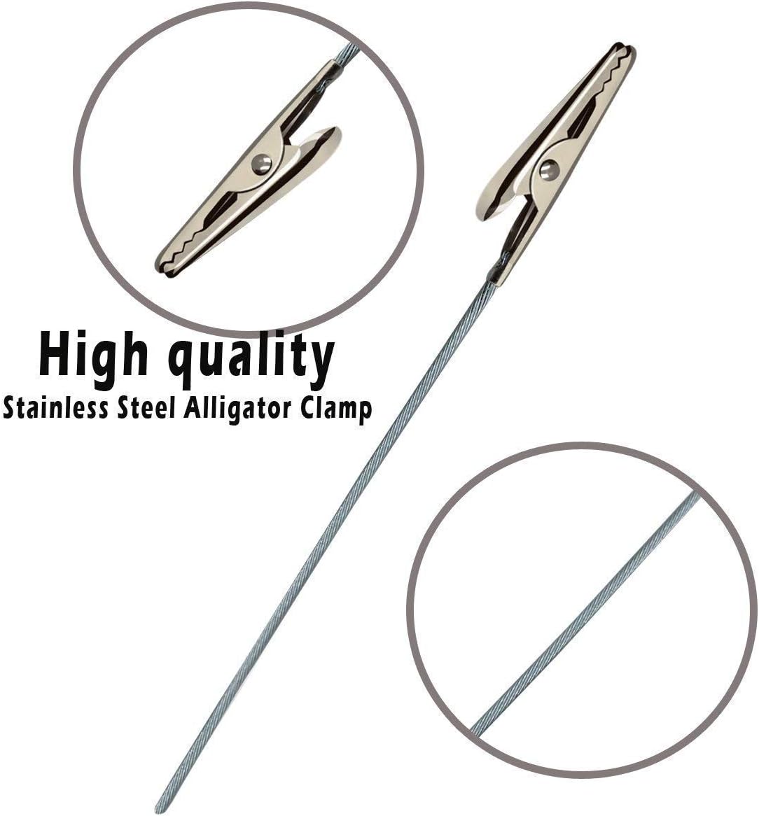 50 PCS Metal Wire Alligator Clamp Clips Long-Tailed Memo Alligator Iron Clip Stand Photo Holder Stand Memo Clip for Hobby Modeling DIY Card Photo Memo 6 Inch(Sliver)