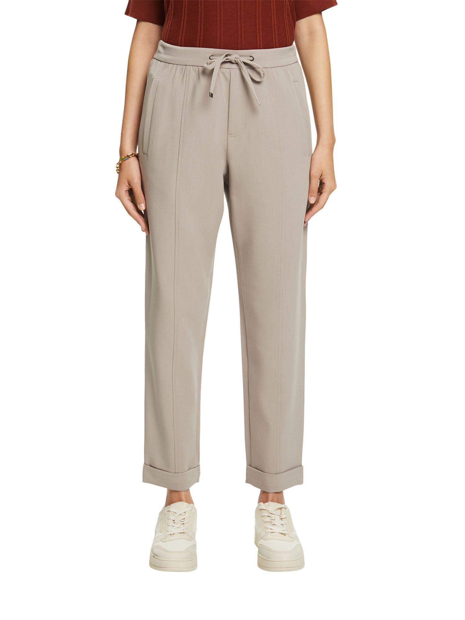 ESPRIT Women's 083EE1B419 Pants, 240/TAUPE,