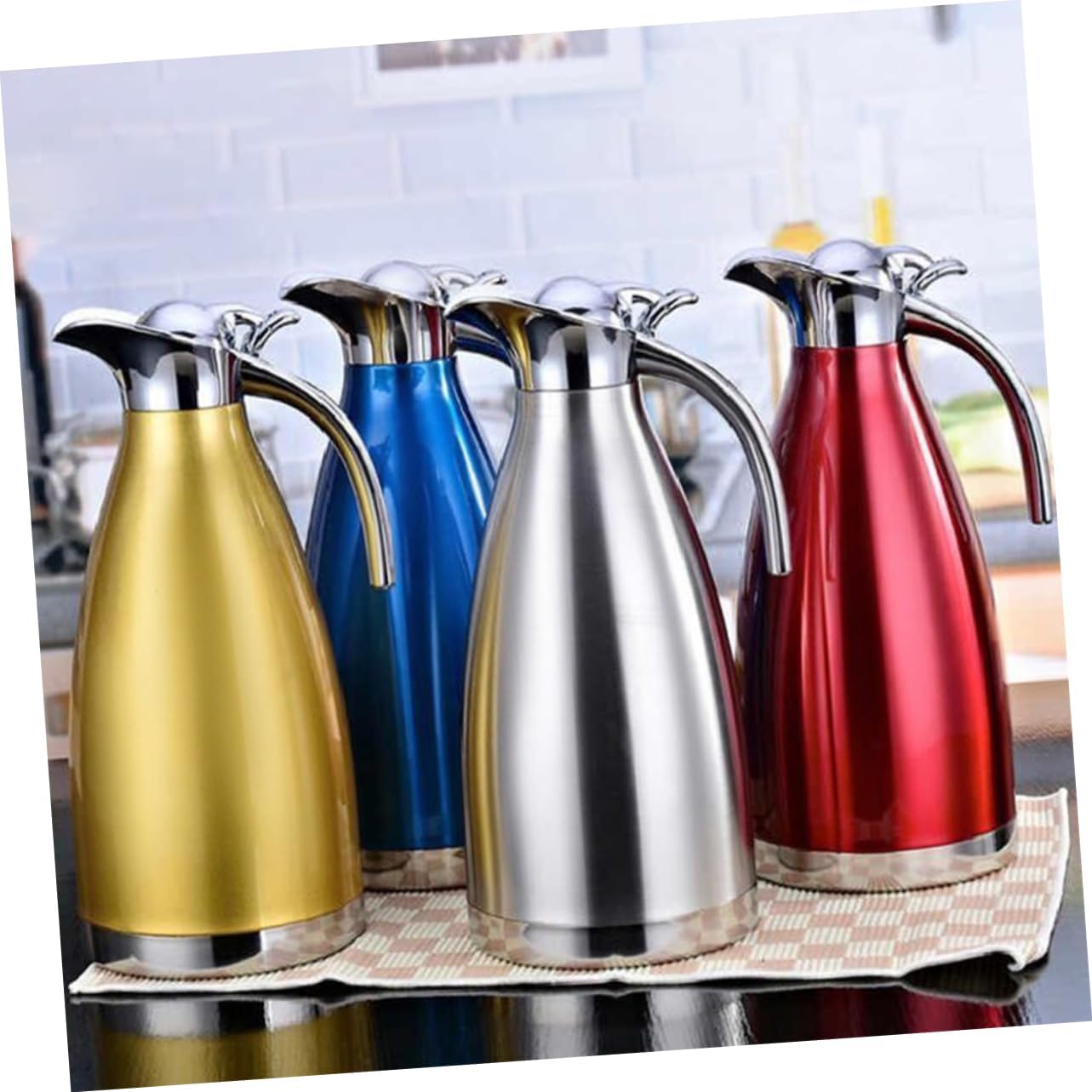 Stainless Steel Vacuum Jug Insulated Beverage Dispenser for Tea and Red Color and -leak Design for Use