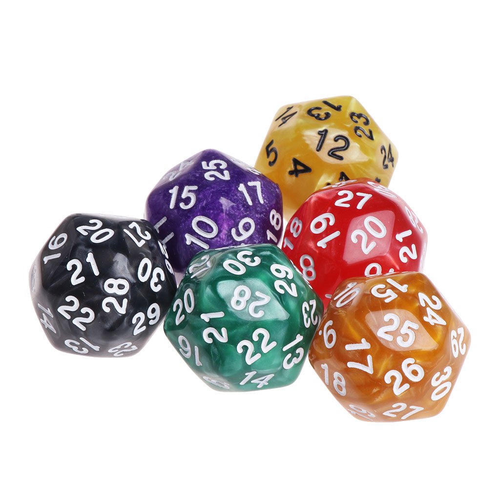 6pcs/Set Acrylic Polyhedral Dice for TRPG Board Game