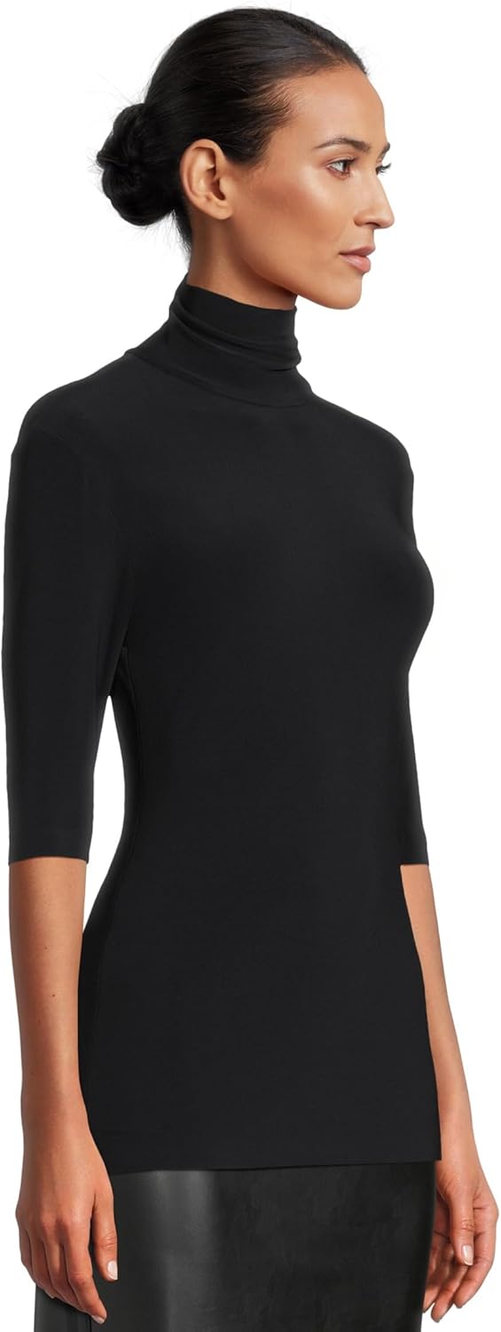 Norma Kamali Women's Slim Fit Short Sleeve Turtle Top (24) - Image 2