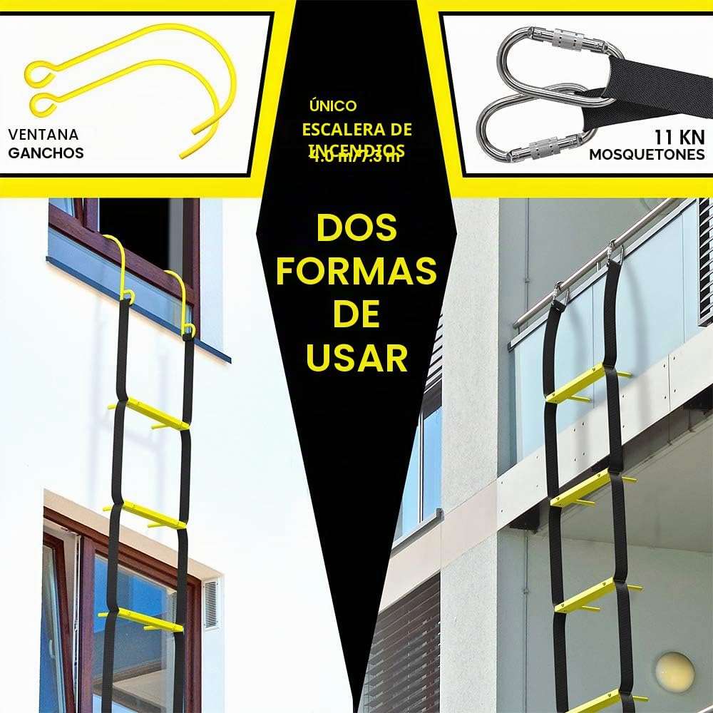 ISOP Escalera de Evacuación 4 m Retráctil Compacta para Balcón