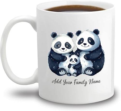 Miniatura 7 de Taza de la familia de osos, regalos personalizados para la familia de 4 tazas para papá, mamá, hijo, hija, familia personalizada de cuatro tazas con
