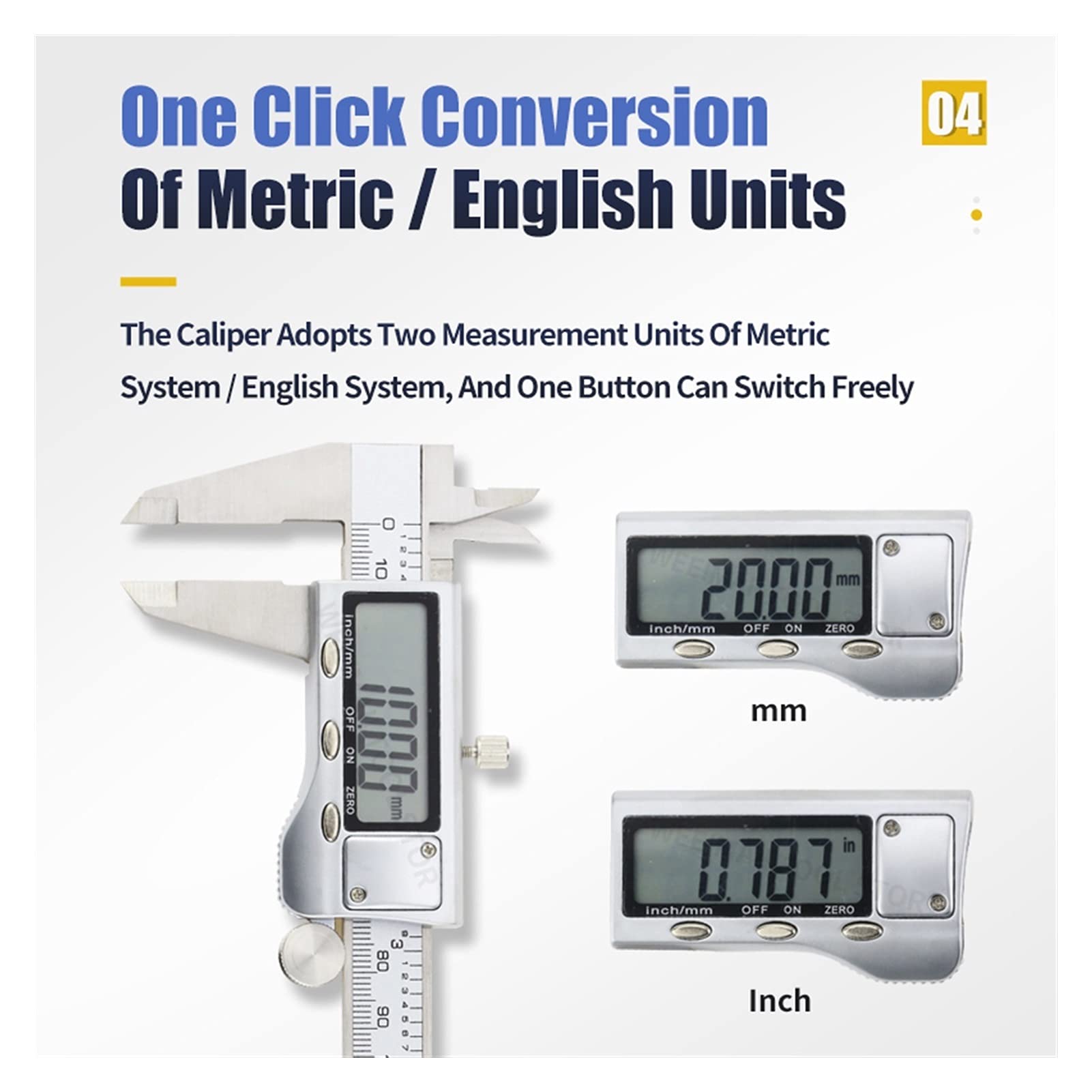 Calibro in metallo digitale Acciaio inossidabile Vernier Calibri elettronici Micrometro elettronico Righello Profondità Misuratore strumento 0-150mm,Precisione e chiarezza