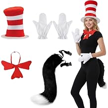 Cat Costume Accessories, 4-Piece Halloween Cosplay Set for Adults