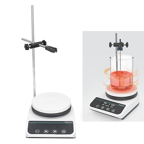 Miniatura 2 de Mezclador agitador magnético de 2 litros, placa de agitación de temperatura constante, motor sin escobillas, agitador magnético para laboratorios
