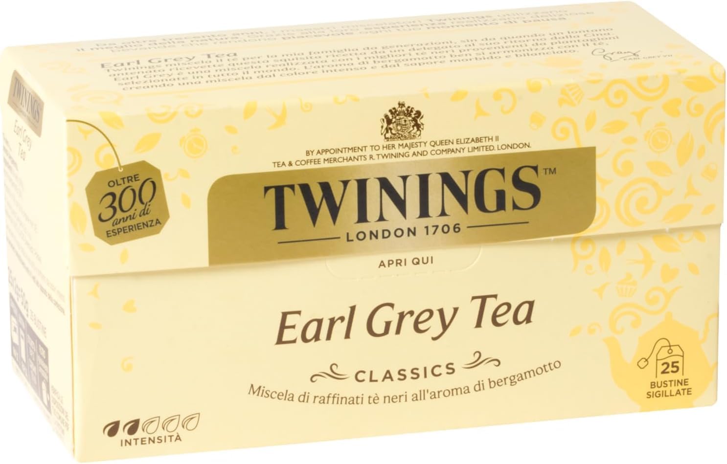 Italian Gourmet Schwarztee Earl Grey 12er Pack, 12 x 25 Teebeutel (je 50 g), aromatisierter schwarzer Tee mit Bergamotte, ideal für Büro & Vorrat + Italian Gourmet Polpa