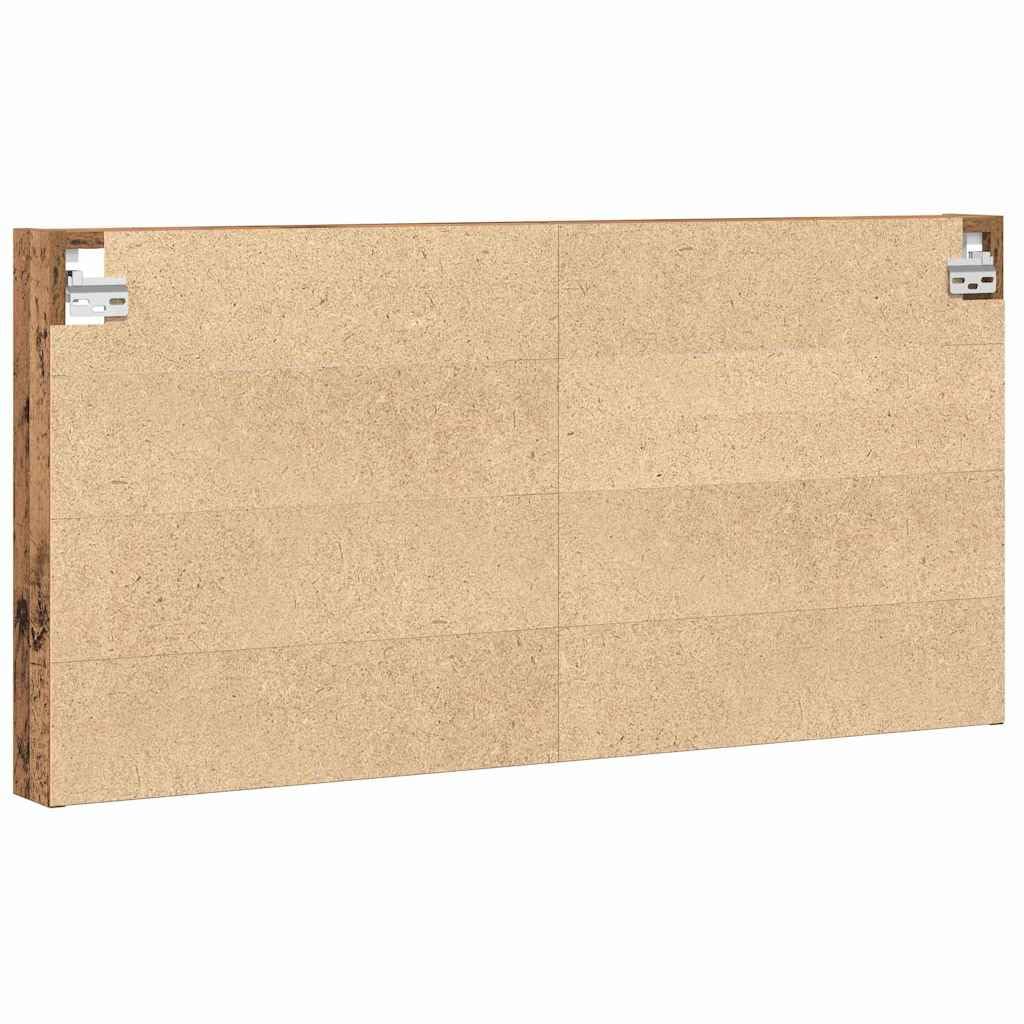 Vitrine mit 10 Regalen Altholz-Optik 100 x 8,5 x 50 cm Holzwerkstoff Schaukasten Wandvitrine für Sammlungen und Deko Schmaler Hängeschrank für Wohnzimmer Flur und Büro
