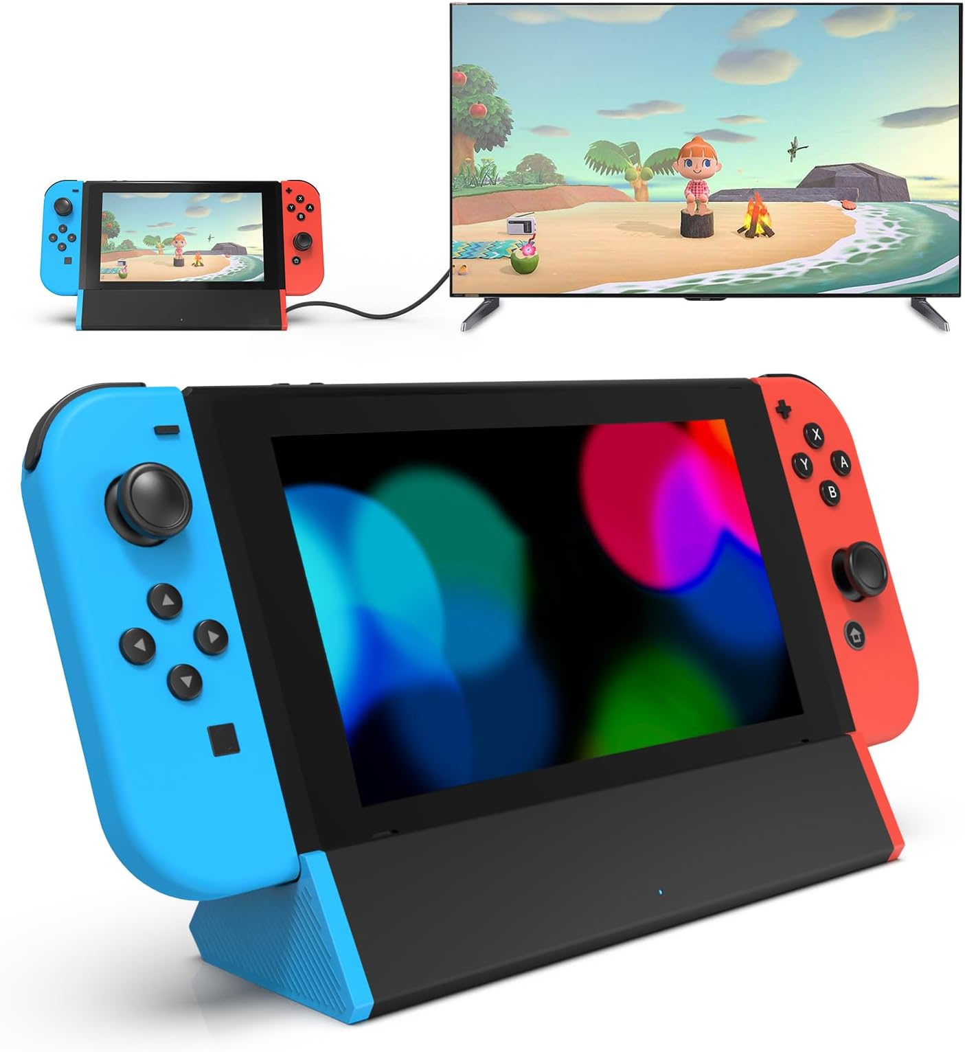 TV Docking Station for Nintendo Switch, Portable TV Dock Station Replacement for Official Nintendo Switch with 4K HDMI Adapter/Type C Port/USB Port (Normal Model)