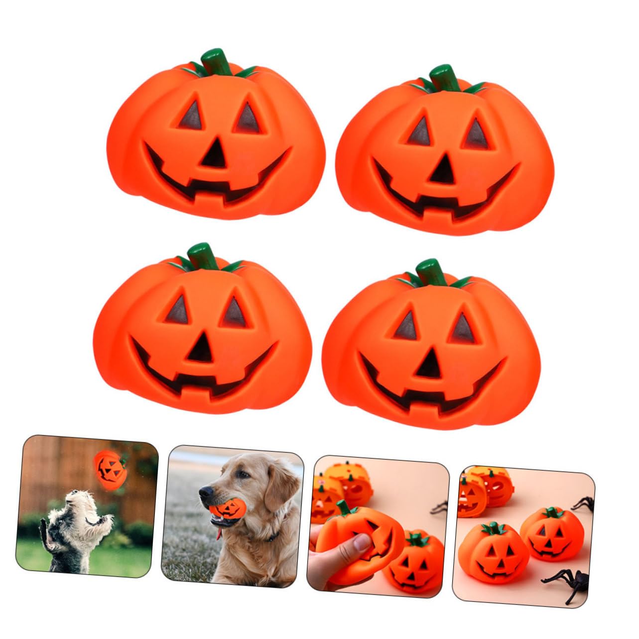 WOONEKY 12stücke Halloween Kürbis Quietschspielzeug Für Kleine Hunde Langlebige Interaktive Spielzeuge Zahnpflege Und Möbel Schutz Für Haustiere Halloween-