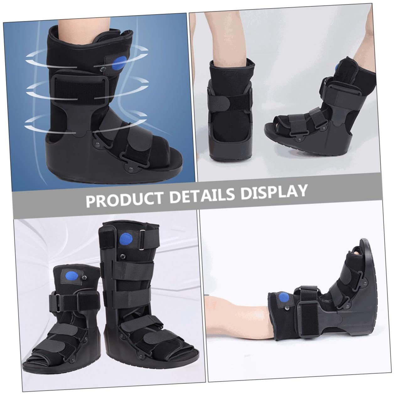 Abaodam Ankle Brace Foot Support Shoe for Sprains and Achilles Rehabilitation, Low-top Anti-rotation Stabilizer Boot with Inflatable Cushion, Medical Foot Protector for Post-surgery