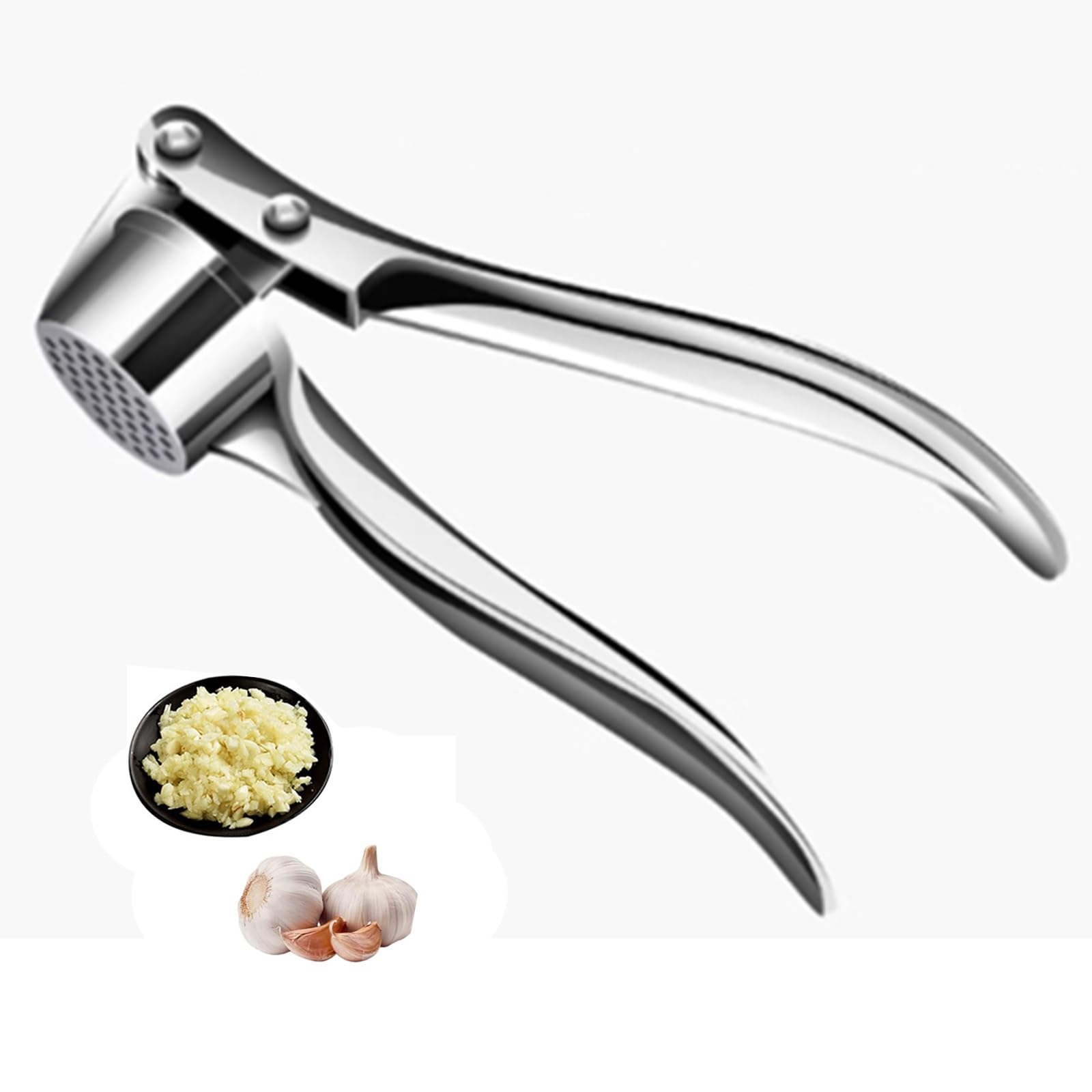 Knoblauchpresse und Fleischwolf Werkzeug mit ergonomischem Griff, leicht zu quetschen Knoblauchzerkleinerer, inklusive leicht zu reinigendem Schäler für schnelle Knoblauch- und Ingwerzubereitung