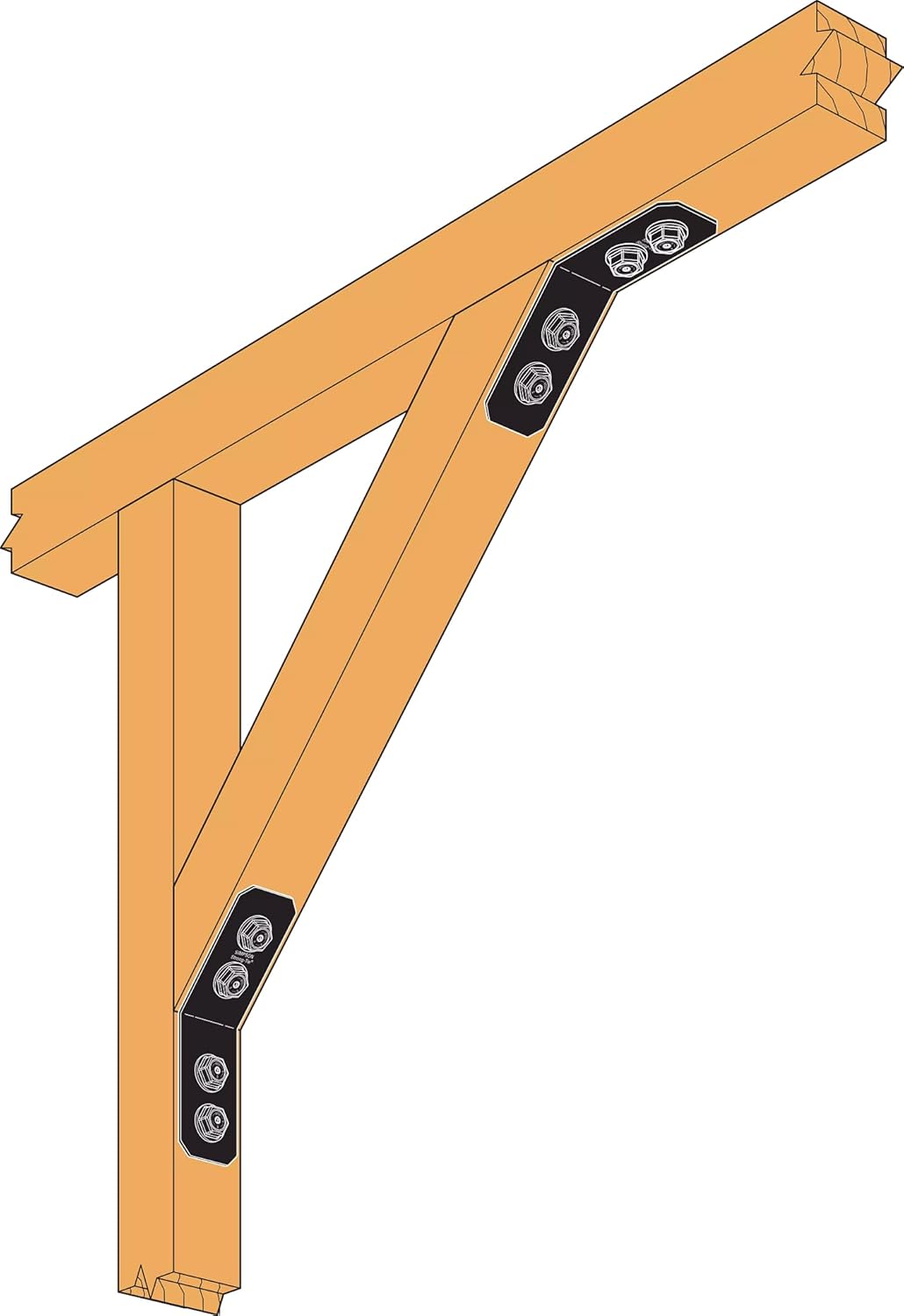 Simpson Strong-Tie APVKB45-4 Outdoor Accents Avant Collection ZMAX, Black Powder-Coated Knee Brace Connector for 4X (12 Pack)