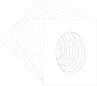 Vista 247 de CountryArtHouse Marco ovalado verde cazador de 5 x 7 pulgadas, sin ácidos, con núcleo blanco, corte biselado para fotos de 4 x 6, se adapta a marcos