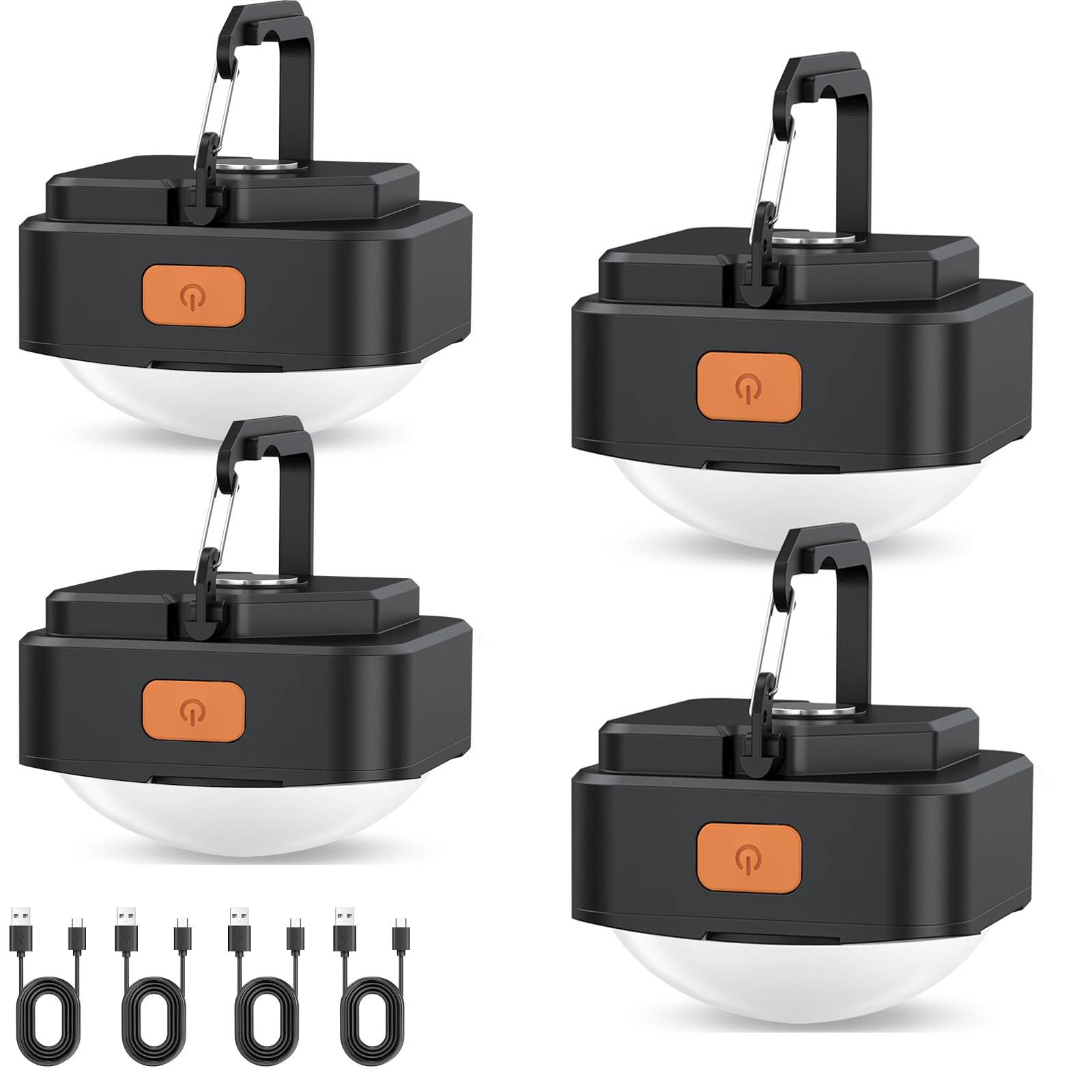 Rechargeable Camping Lights FLY2SKY 4 Pcs Tent Lights Mini Flashlight Portable LED Camping Lantern Survival Gear Camping Accessories for Hiking Backpacking Fishing Hurricane Emergency Outage