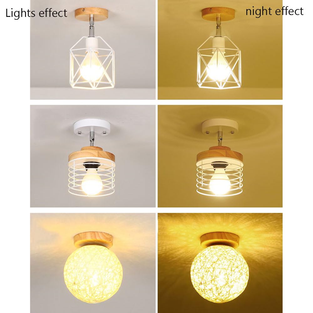 Nowoczesne lampy sufitowe LED Półwpuszczany żyrandol sufitowy Drewniany blat lampy sufitowej rattanowe oświetlenie wewnętrzne dekoracyjna lampa wisząca