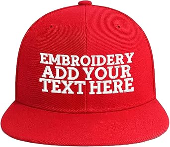 Custom Snapback Hat for Men Design Your Own Embroidery Flat Bill Visor Classic Adjustable Baseball Cap
