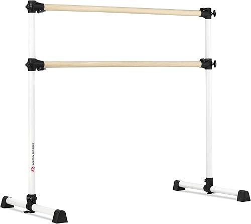 VITA Barre Portable Freestanding Double Ballet Barre, Prodigy, Wood  Adjustable Height, USA Made, Home or Gym Exercise Equipment for Kids & Adults