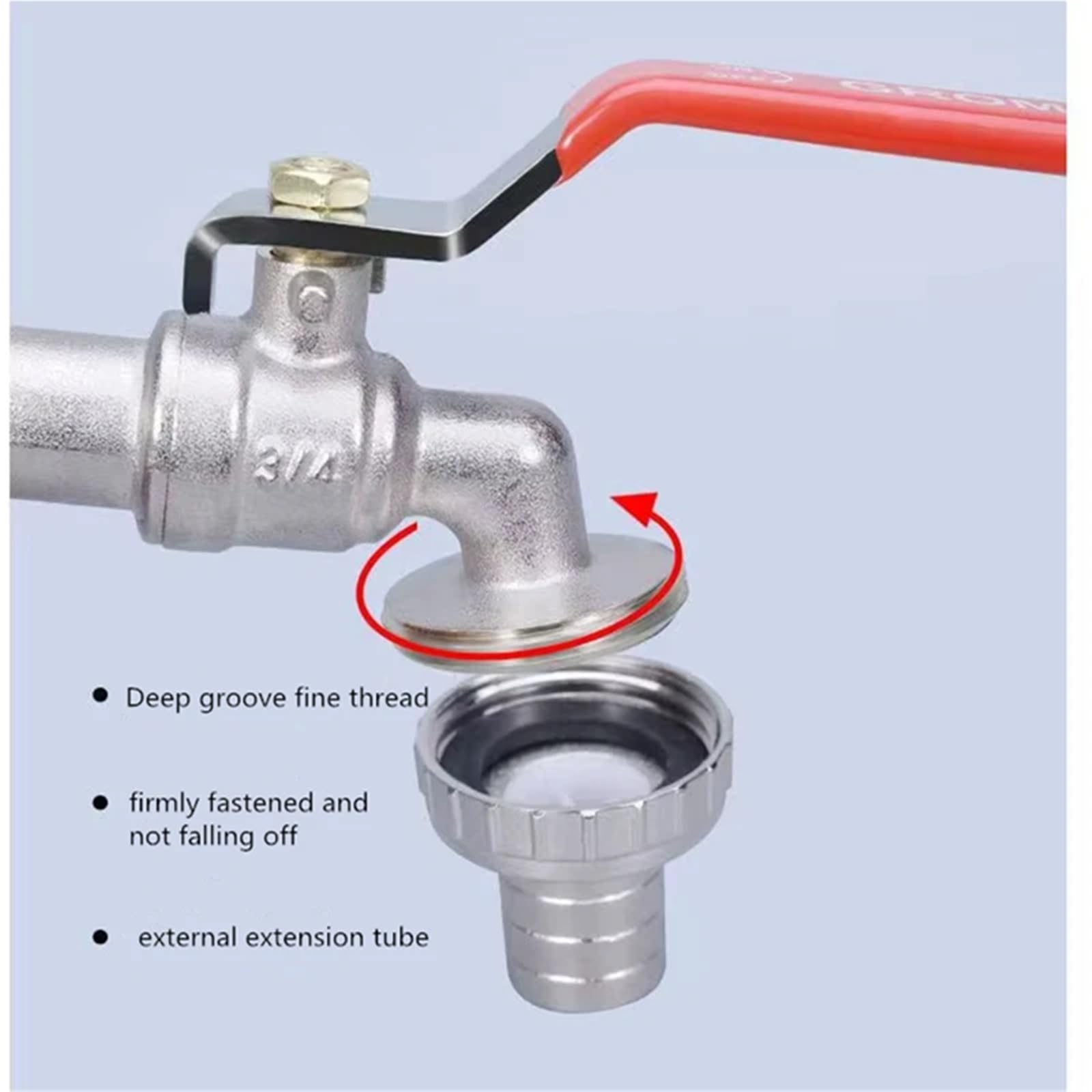 CMBSSTFC Adaptador de Grifo de Tanque IBC S60 * 6, Rosca Gruesa a Conector de 1/2 '' 3/4 '', válvula de Repuesto, Grifo de instalación para jardín y hogar (B)