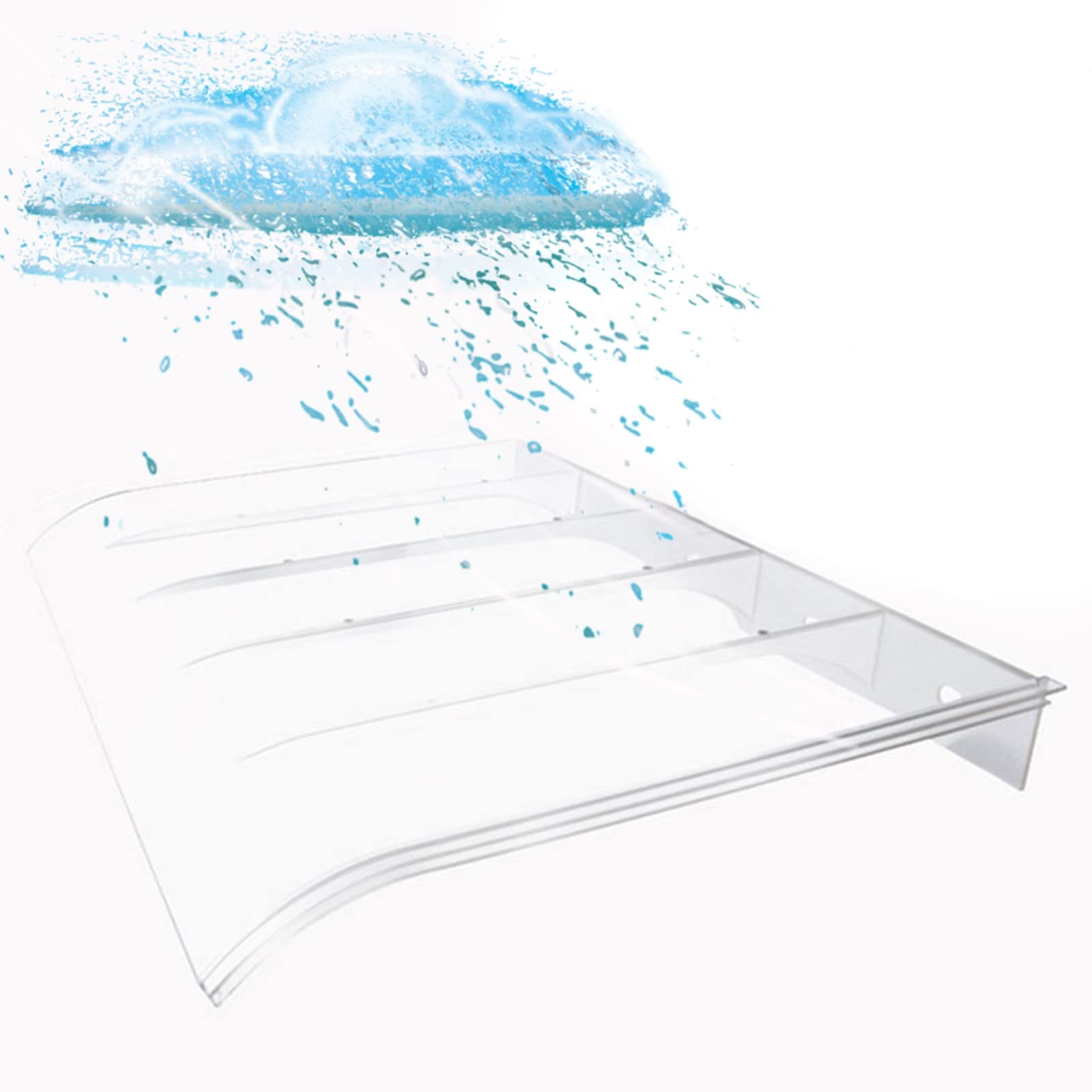 LWJSOCP Clear Polycarbonate Canopy for Door Window Outdoor Rain Shelter UV Protection Awning for Entrance Veranda Cover (40x100cm 15.7"x39")