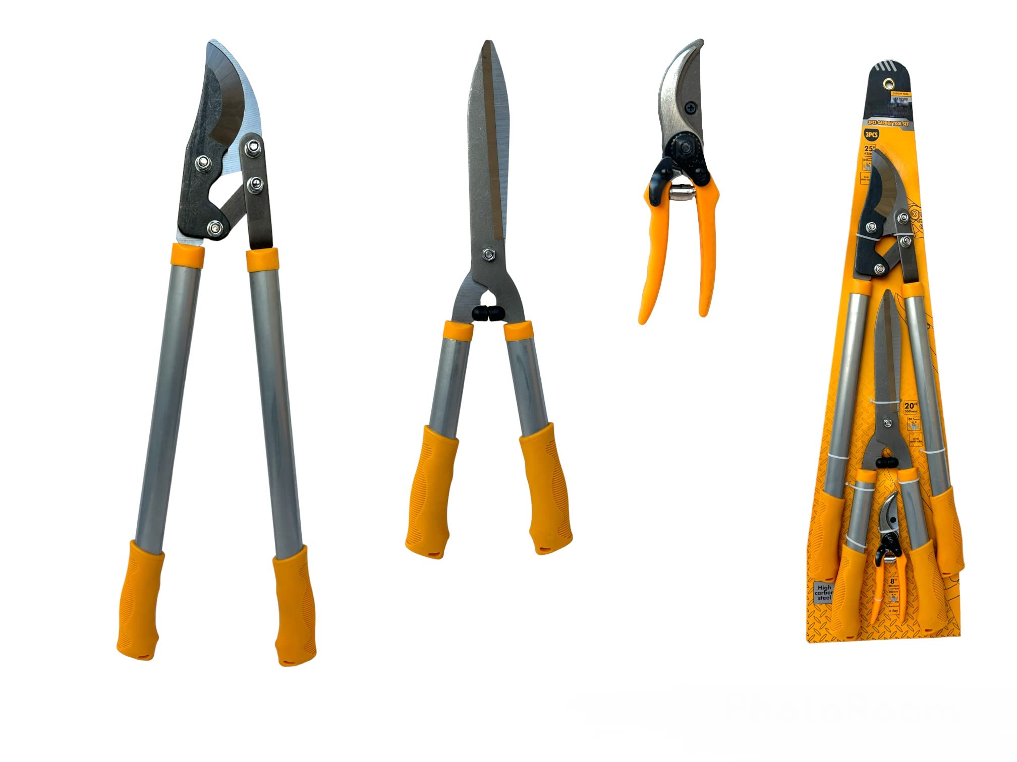 Set da 3 Pezzi Cesoia Da Potatura Troncarami Tagliasiepi Professionali Da Pota Kit Attrezzi per la potatura per la Cura del Giardino Siepi Alberi e Arbusti