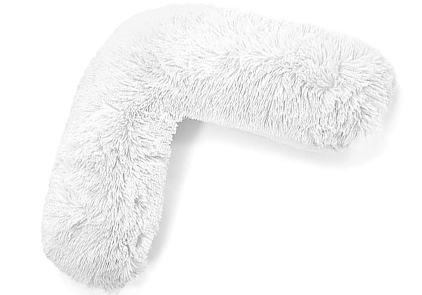 Dazzle Collection V Shaped Teddy Bear Fleece Complete Pillow or Case for support Maternity Back Neck Soft Warm Plush Cosy Pillow (Complete Pillow, Teddy Cuddles White) โ image 1