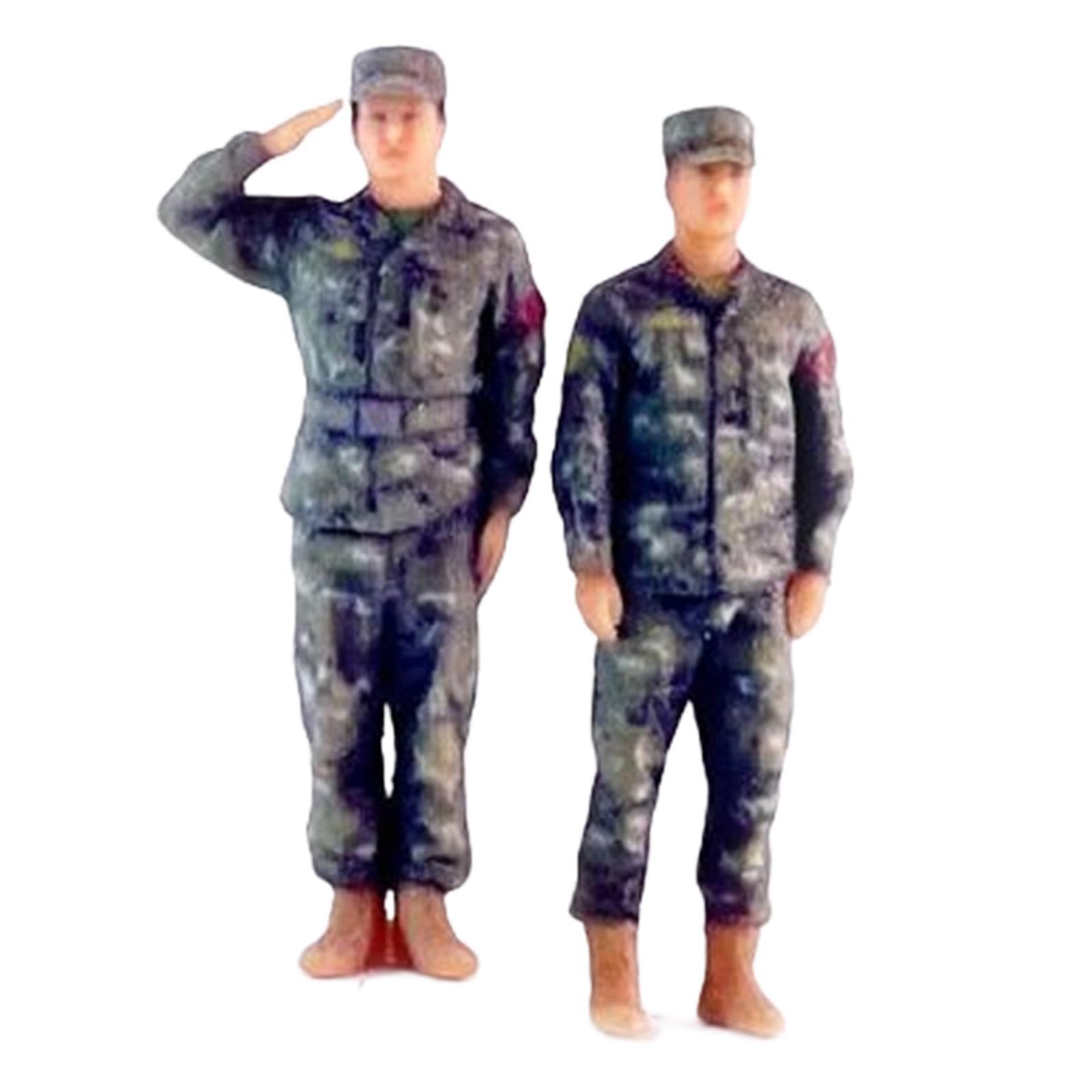 QUILSTM 1/64 Scale Painted People Models Enhancing Unique Dioramas and for Creative Scene Projects Wearing Uniform Clothes 1/64 Scale Painted People Figure Model Miniature