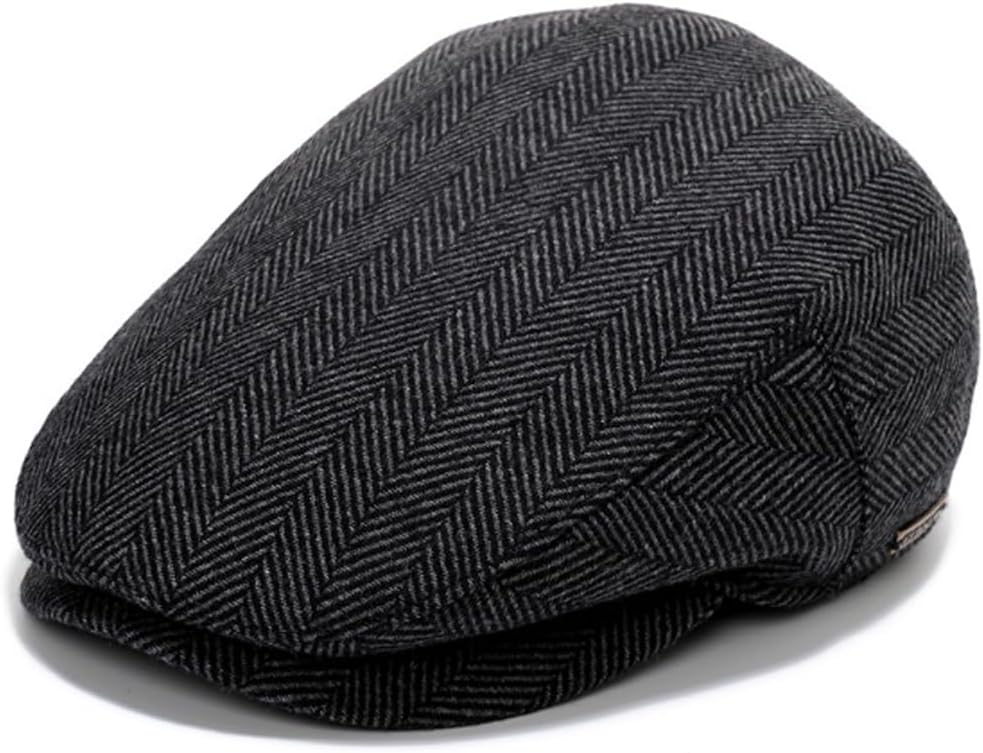 Men's Newsboy Hat with Earflaps Flat Ivy Caps Irish Cabbie Cap - Image 2