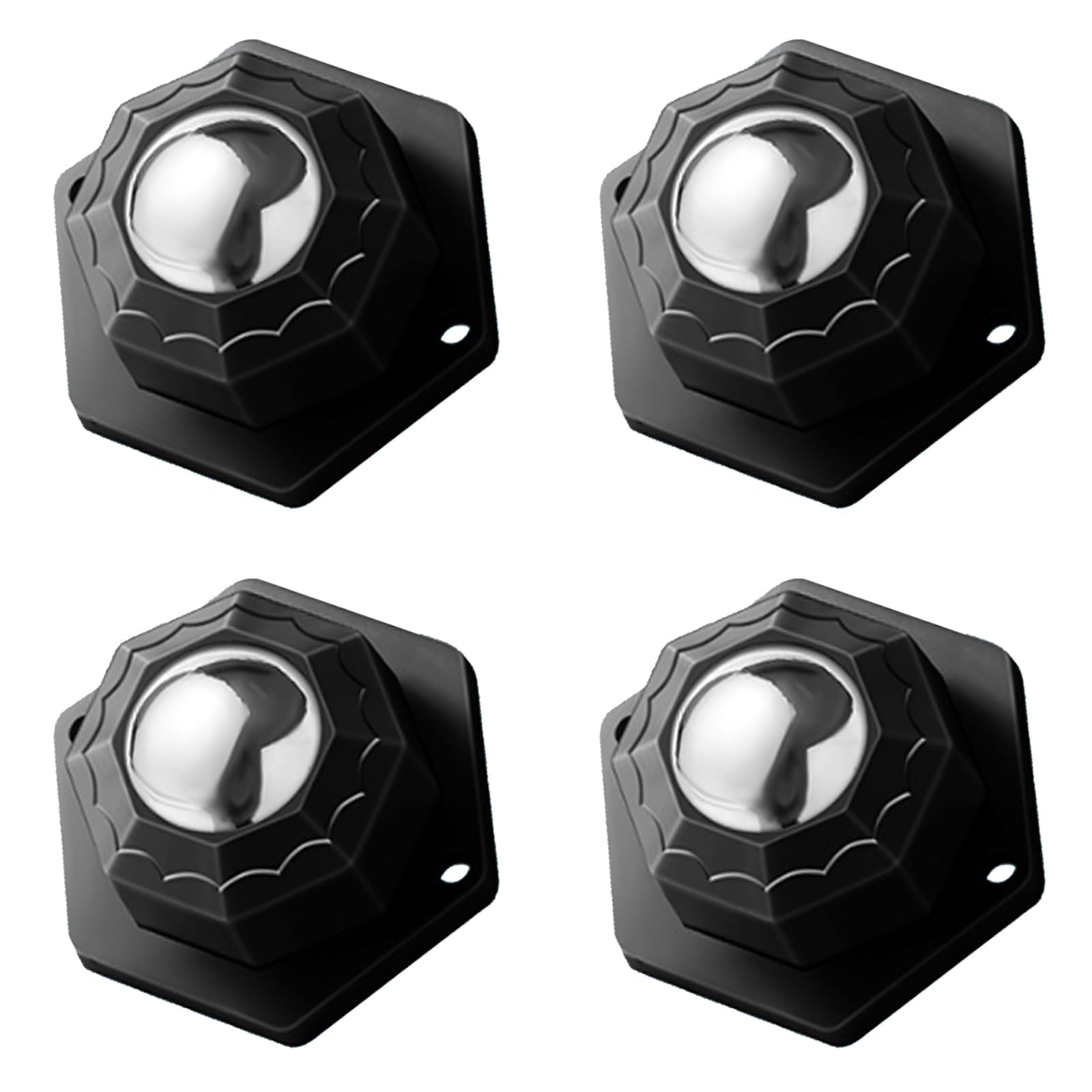 Mini Ball Casters - 4 Pack, 360° Rotation -7
