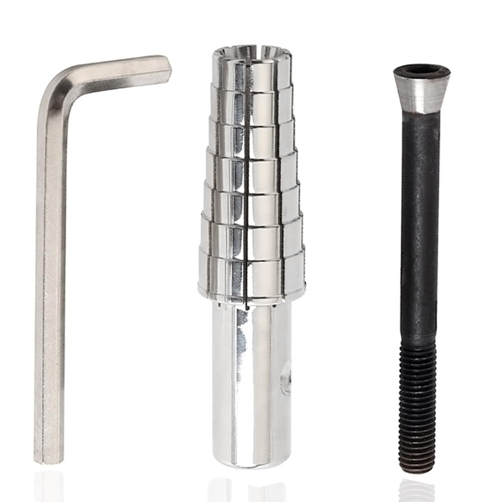 3 pezzi anello Resizer 7-14 mandrino ad anello espandibile con chiave a brugola esagonale in acciaio anello barella strumento strumento per la creazione di anelli per tornio strumento per anello