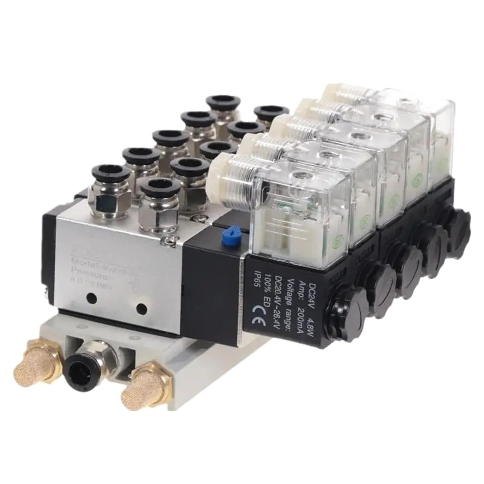 Électrovanne pneumatique 4V210-08 anti-fuite bloc complet 5 voies embase et raccords