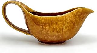 DQMPTCUA Yellow Ceramic Gravy Boat with Drip-Proof Spout - 24oz Large Capacity Pitcher, Microwave Safe, Dishwasher Safe, Ergonomic Handle