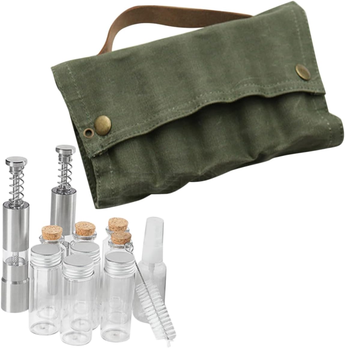 PRETYZOOM Travel Spice Bottle Camping Spice Jar Kit Outdoor Container Grinder Storage Pouch