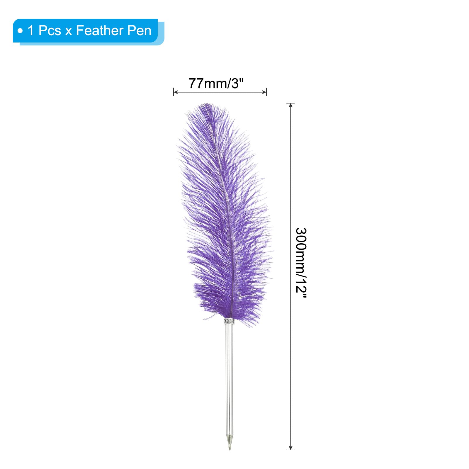 PATIKIL 30cm/12 Feather Ballpoint Pen - Image 2
